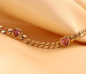 Bildschönes Panzer Armband mit rosa Turmalin Herzen #8