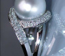 Stattlicher Südseeperle Ring mit Brillanten in Weißgold #4