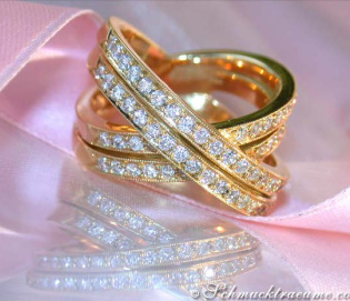 Überkreuzter Diamanten Ring in Gelbgold 750 Überkreuzter Diamanten Ring in Gelbgold 750