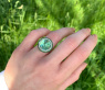 Fabelhafter Minz Turmalin Ring mit Tsavoriten und Brillanten #7