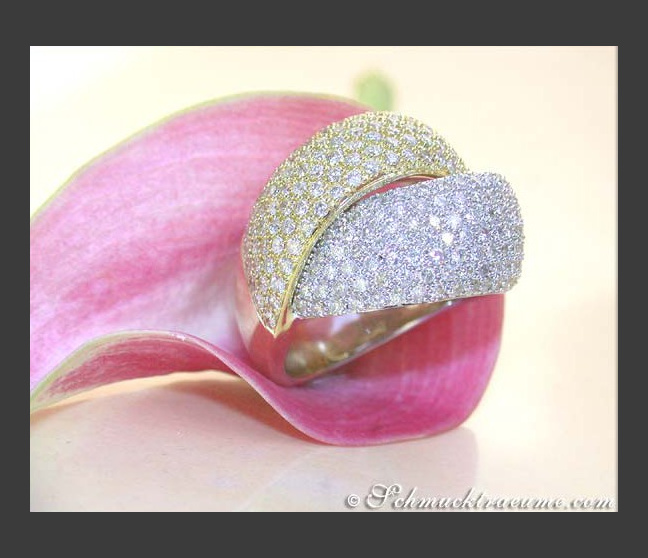 Auffallender Brillanten Ring in Gelbgold und Weißgold #1 Auffallender Brillanten Ring in Gelbgold und Weißgold #1