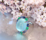 Sensationeller Milky Aquamarin Ring mit Saphiren und Smaragden #7