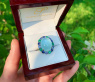 Sensationeller Milky Aquamarin Ring mit Saphiren und Smaragden #13