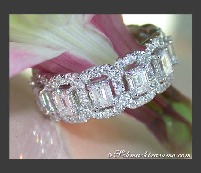 Prächtiger Diamanten Memory Ring (Smaragd & Brillant Schliff) #1 Prächtiger Diamanten Memory Ring (Smaragd & Brillant Schliff) #1