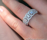 Prächtiger Diamanten Memory Ring (Smaragd & Brillant Schliff) #6