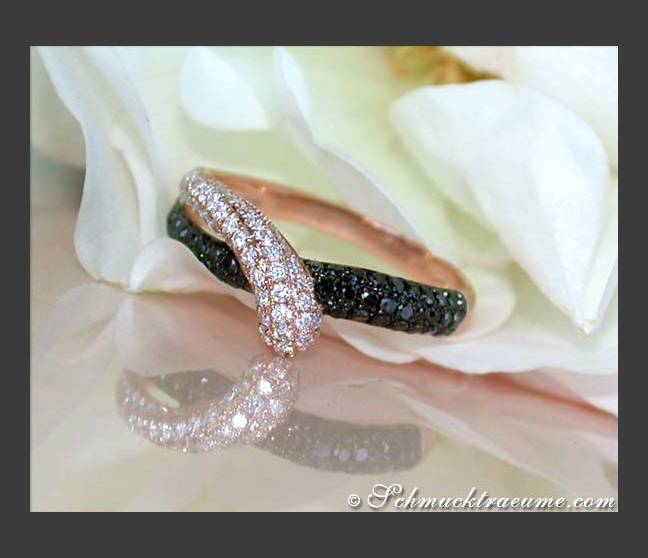 Feiner schwarze Diamanten Ring in Roségold #1 Feiner schwarze Diamanten Ring in Roségold #1