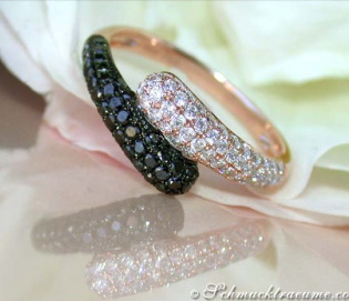 Enchanting Black & White Diamond Ring in Rose gold 14k Enchanting Black & White Diamond Ring in Rose gold 14k