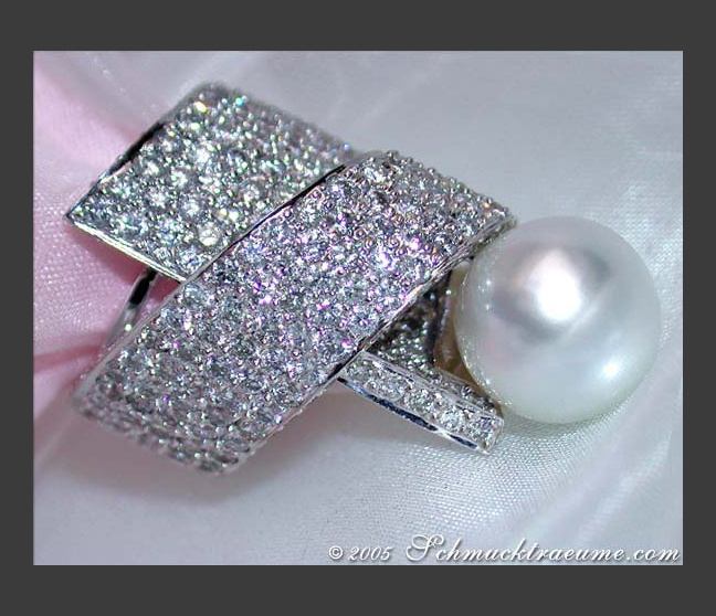 Opulenter Südseeperle Ring mit Brillanten #1