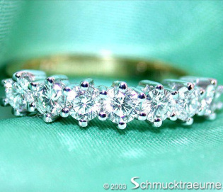 Precious Diamond Band in White & Yellow Gold 18k
