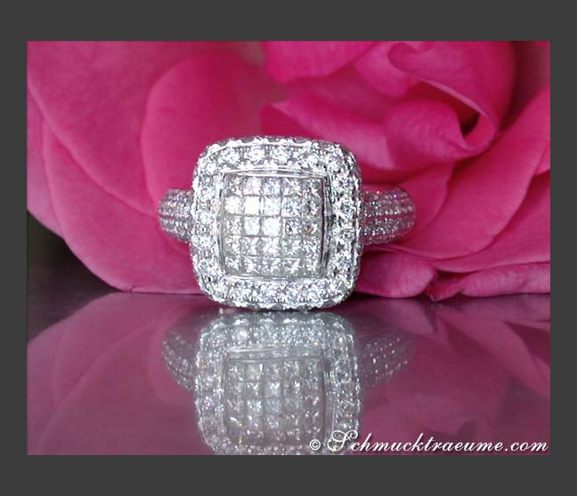 Zeitloser Carré Ring mit Diamanten (Princess & Brillant) #1 Zeitloser Carré Ring mit Diamanten (Princess & Brillant) #1