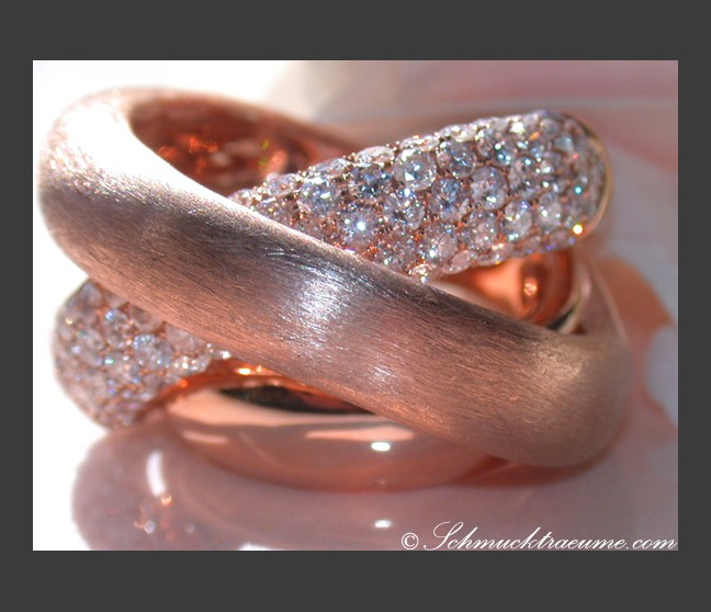 Überkreuzter Brillant Ring in Roségold 750 #1 Überkreuzter Brillant Ring in Roségold 750 #1