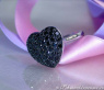 Attraktiver Herz Ring mit schwarzen Diamanten #4