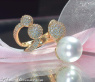 Sensationeller Südseeperle Ring mit Brillanten Pavé Kugeln #1