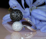 Pavé Kugel Ring mit schwarzen Diamanten & weißen Brillanten #3