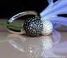 Pavé Kugel Ring mit schwarzen Diamanten & weißen Brillanten #5