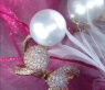 Sensationeller Südseeperle Ring mit Brillanten Pavé Kugeln #4