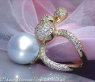 Sensationeller Südseeperle Ring mit Brillanten Pavé Kugeln #5