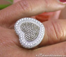 Üppiger Herz Ring mit braunen & weißen Brillanten #5