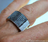 Schwerer Bandring mit schwarzen Diamanten #6