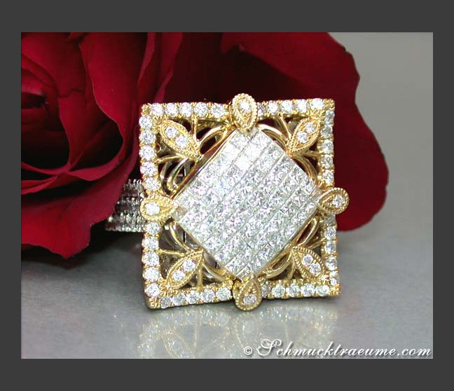 Erstklassiger Brillanten Ring mit Princess Diamanten #1 Erstklassiger Brillanten Ring mit Princess Diamanten #1