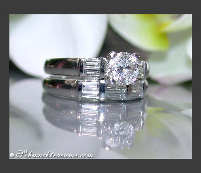 Wunderschöner Brillant Solitär Ring mit Beisteck Ring #1 Wunderschöner Brillant Solitär Ring mit Beisteck Ring #1