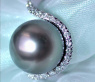 Edler Tahitiperle Ring mit Brillanten Kragen in Weißgold #2
