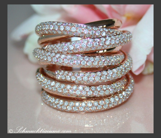 Mehrreihiger Brillant Ring in Roségold 750 #1 Mehrreihiger Brillant Ring in Roségold 750 #1
