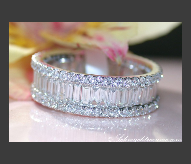 Hochkarätiger Diamanten Memory Ring (Brillant & Baguette Schliff) #1 Hochkarätiger Diamanten Memory Ring (Brillant & Baguette Schliff) #1