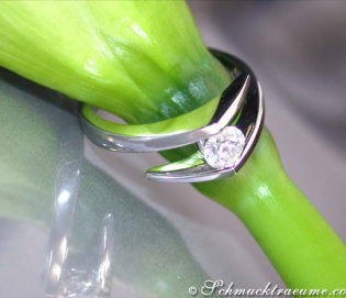 Zeitloser Diamant Solitär Ring in Weißgold 750