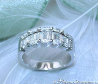 Elegant Marquise & Taper Cut Diamond Ring