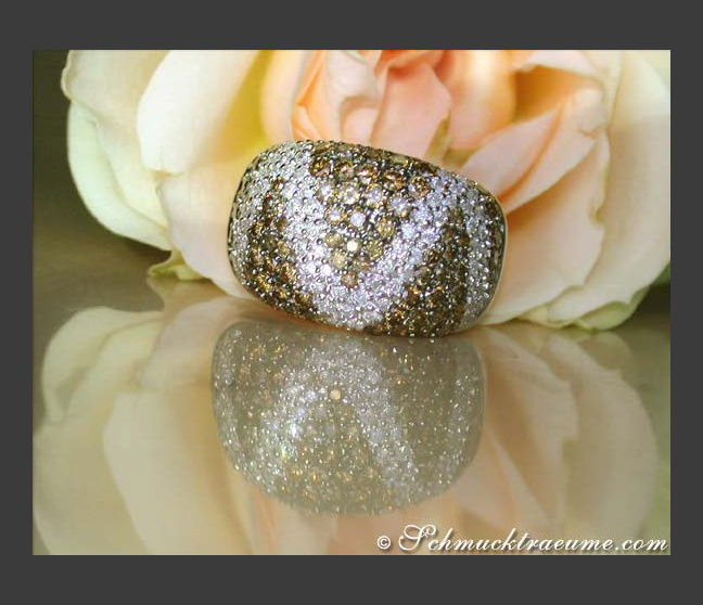 Feinster Naturbraune Brillanten Ring im Zick-Zack-Design #1 Feinster Naturbraune Brillanten Ring im Zick-Zack-Design #1