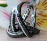 Verschlungener Ring mit schwarzen Diamanten #6