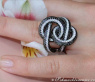 Verschlungener Ring mit schwarzen Diamanten #5