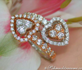 Exquisite Double Heart Diamond Ring Exquisite Double Heart Diamond Ring