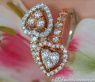 Exquisiter Diamanten Doppel Herz Ring #3