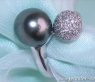 Bezaubernder Tahitiperle Ring mit Brillanten Pavé Kugel #1