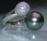 Bezaubernder Tahitiperle Ring mit Brillanten Pavé Kugel #2