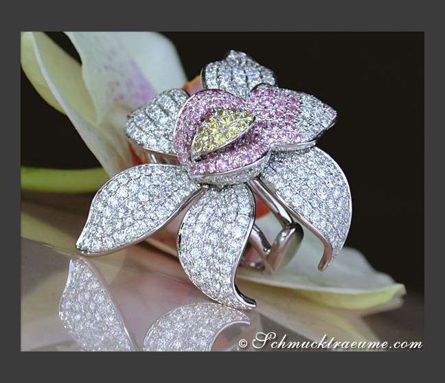 Ausgesuchter Brillanten Orchidee Ring im Saphiren #1