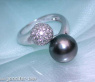 Bezaubernder Tahitiperle Ring mit Brillanten Pavé Kugel #3