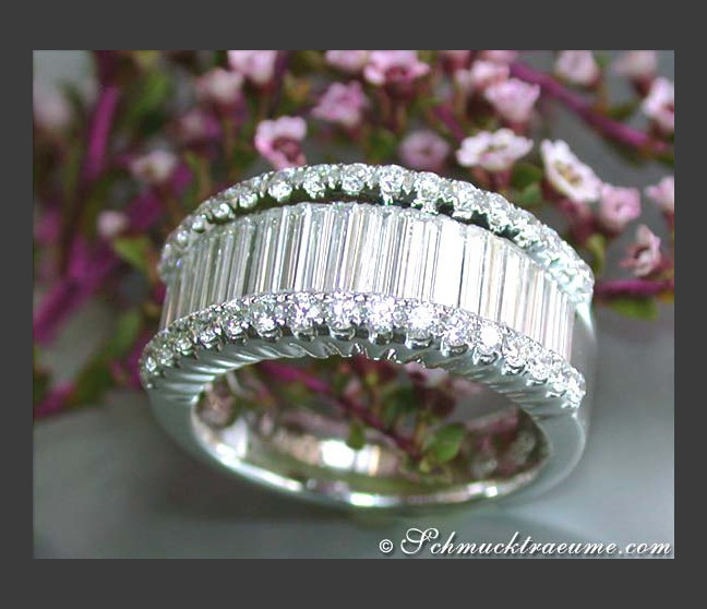 Imposanter Brillant Ring mit Baguette Diamanten #1 Imposanter Brillant Ring mit Baguette Diamanten #1