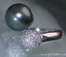 Bezaubernder Tahitiperle Ring mit Brillanten Pavé Kugel #4