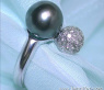 Bezaubernder Tahitiperle Ring mit Brillanten Pavé Kugel #5