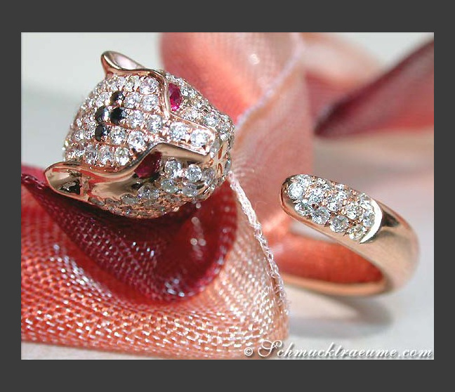 Attraktiver Panther Ring mit Diamanten #1