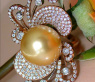 Spektakulärer goldene Südseeperle Ring mit Brillanten #3
