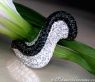 Erlesener schwarze Diamanten Ring im Wellendesign #3