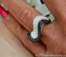 Erlesener schwarze Diamanten Ring im Wellendesign #7