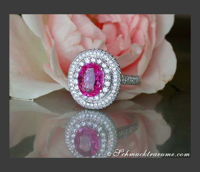 Edler Pink Saphir Ring mit Brillanten #1 Edler Pink Saphir Ring mit Brillanten #1