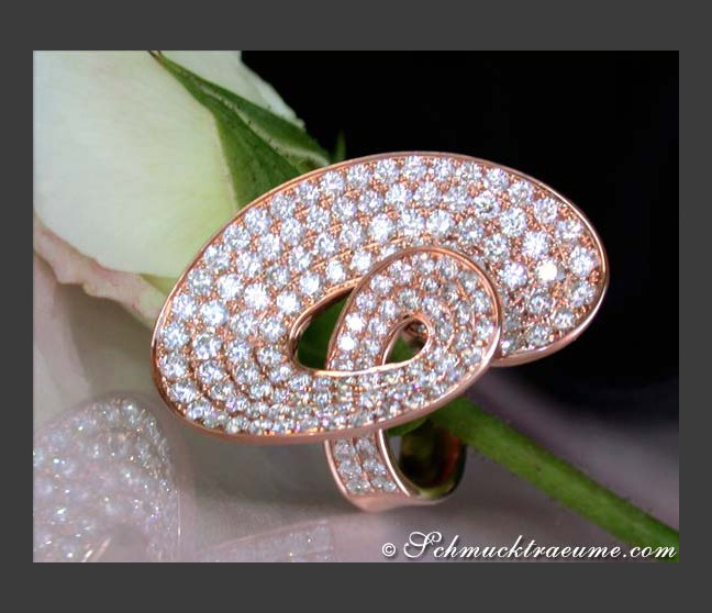 Extravaganter Brillanten Ring in Roségold 750 #1 Extravaganter Brillanten Ring in Roségold 750 #1