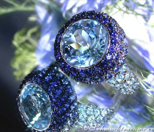 Spektakulärer Blautopas Ring mit Saphiren