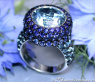Spektakulärer Blautopas Ring mit Saphiren #3